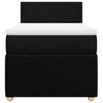 vidaXL Sommier à lattes de lit avec matelas Noir 100x200 cm Tissu