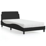 vidaXL Lit avec matelas noir 100x200 cm similicuir