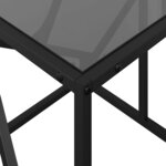 vidaXL Table basse avec dessus en verre noir 78 5x40x41 cm acier