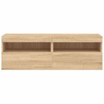 vidaXL Meubles TV muraux lumières LED 2 Pièces chêne sonoma 60x30x40 cm