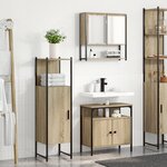 vidaXL Ensemble de meubles de salle de bain 3 pièces Chêne Sonoma en bois d'ingénierie