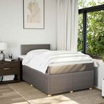 vidaXL Sommier à lattes de lit avec matelas Taupe 120x200 cm Tissu