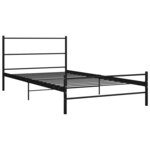 vidaXL Cadre de lit sans matelas noir métal 90x200 cm