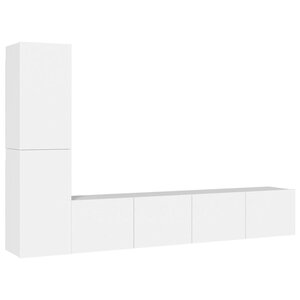 vidaXL Ensemble de meubles TV 4 Pièces Blanc Bois d'ingénierie