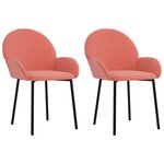 vidaXL Chaises à manger lot de 2 Rose Velours