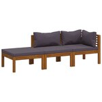 vidaXL Salon de jardin 3 Pièces avec coussin Bois d'acacia solide