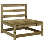 vidaXL Canapé de jardin sans accoudoirs et coussins bois pin imprégné