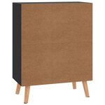 vidaXL Buffet noir brillant 60x30x72 cm bois d'ingénierie