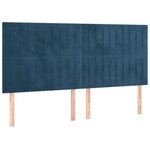 vidaXL Cadre de lit avec tête de lit Bleu foncé 180x200 cm Velours