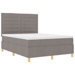 vidaXL Lit à ressorts avec matelas Taupe 160x200 cm Tissu