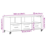 vidaXL Meuble TV jaune moutarde 100 5x39x43 5 cm acier laminé à froid