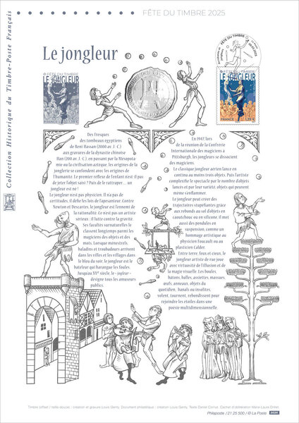 Document philatélique - Fête du timbre - Arts de la rue - Jongleur