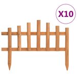 vidaXL Bordure de jardin 10 Pièces Bois de sapin 4 4 m