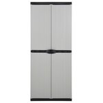 vidaXL Armoire de rangement de jardin 3 étagères Gris/noir 68x40x168cm