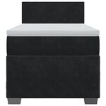vidaXL Sommier à lattes de lit avec matelas Noir 100x200 cm Velours