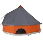 vidaXL Tente familiale tipi 12 personnes gris et orange imperméable