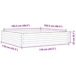 vidaXL Jardinière 110x110x23 cm bois de pin imprégné