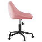 Vidaxl chaise pivotante de bureau rose velours