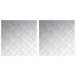 vidaXL Plaques en Aluminium à Motif Damier 2 Pièces Antidérapantes 50x50 cm
