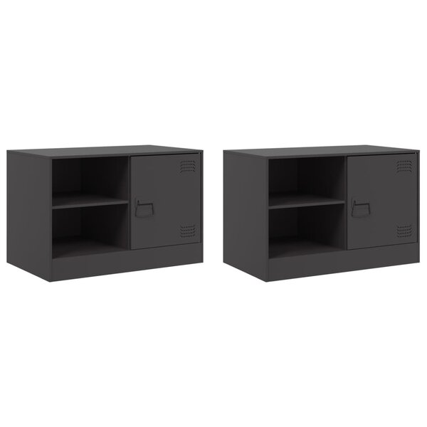 vidaXL Meubles TV 2 Pièces noir 67x39x44 cm acier