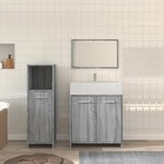 vidaXL Ensemble de meubles de salle de bain 3 Pièces Sonoma gris