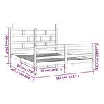 vidaXL Cadre de lit sans matelas blanc bois massif 160x200 cm