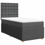 vidaXL Sommier à lattes de lit et matelas Gris foncé 90x190 cm Tissu