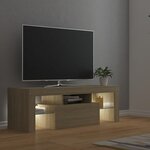 vidaXL Meuble TV avec lumières LED chêne sonoma 120x35x40 cm