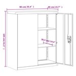 vidaXL Classeur gris clair 90x40x105 cm acier