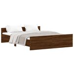 vidaXL Cadre de lit tête de lit et pied de lit chêne marron 140x200 cm