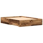 Cadre de lit vidaXL avec tiroirs Bois ancien 135x190 cm Bois d'ingénierie