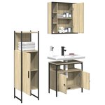 vidaXL Ensemble d'armoires de salle de bain 3 Pièces chêne sonoma