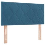 Lit Box Spring vidaXL avec matelas bleu foncé 100x200 cm en velours