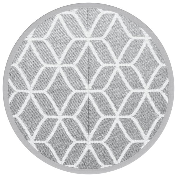 vidaXL Tapis d'extérieur gris Ø120 cm PP