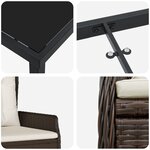 vidaXL Ensemble de Salle à Manger de Jardin 3 Pièces Marron Poly Rattan
