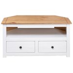 vidaXL Meuble TV d'angle Blanc 93x49x49 cm Pin Assortiment Panama