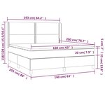 vidaXL Sommier à lattes de lit matelas et LED Noir 160x200 cm Velours