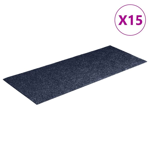 vidaXL Tapis d'escalier autocollants Rectangulaire 15 Pièces 60x25 cm