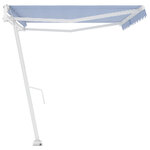 vidaXL Auvent automatique sur pied 500x300 cm Bleu/Blanc