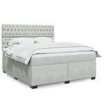 vidaXL Sommier à lattes de lit et matelas Gris clair 180x200cm Velours
