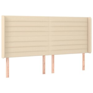 vidaXL Tête de lit avec oreilles Crème 183x16x118/128 cm Tissu