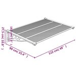 vidaXL Auvent de porte Noir et transparent 122x90 cm Polycarbonate
