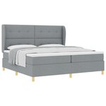 Lit à ressorts vidaXL avec matelas en gris clair  200x200 cm  tissu