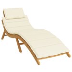 vidaXL Coussin de chaise longue crème 186x58x4 cm tissu oxford
