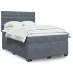 vidaXL Sommier à lattes de lit et matelas Gris foncé 140x190cm Velours