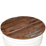 vidaXL Table basse Bois de récupération massif Blanc Forme de baril