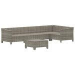 vidaXL Salon de jardin 6 Pièces avec coussins Gris Résine tressée
