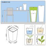 Lechuza jardinière cubico 50 all-in-one charbon 18164