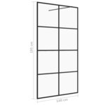 vidaXL Paroi de douche avec verre ESG transparent 140x195 cm Noir