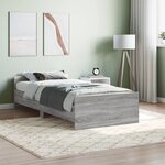 vidaXL Cadre de lit sonoma gris 100x200 cm bois d'ingénierie